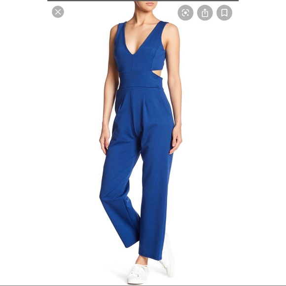velvet torch cut out jumpsuit